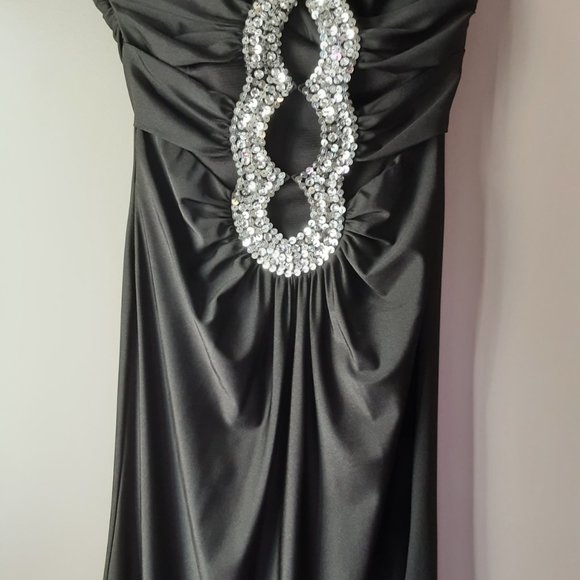 "Light in the Box" Black Open Back Sparkle Maxi Dress | Size 8-10 - Picture 7 of 13